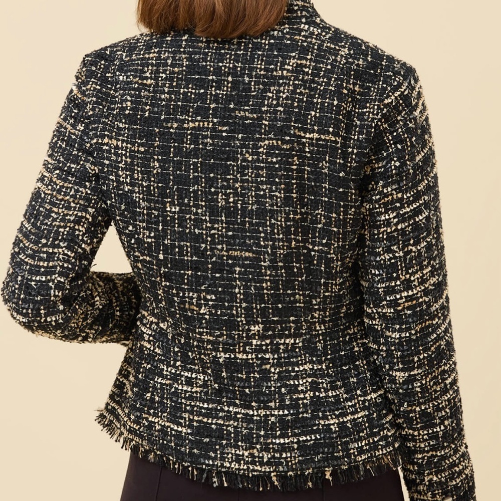 NWT Spartina 449 Women's Ramona Tweed Blazer Black Multi Size S - Picture 6 of 13